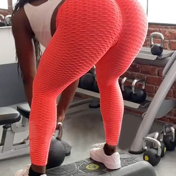 High Waisted Bubble Textured Yoga Pants - Picture 4 of 7